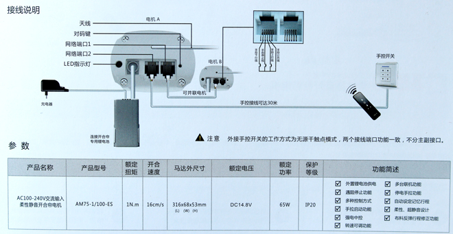 鋰電池外置開(kāi)合簾電機